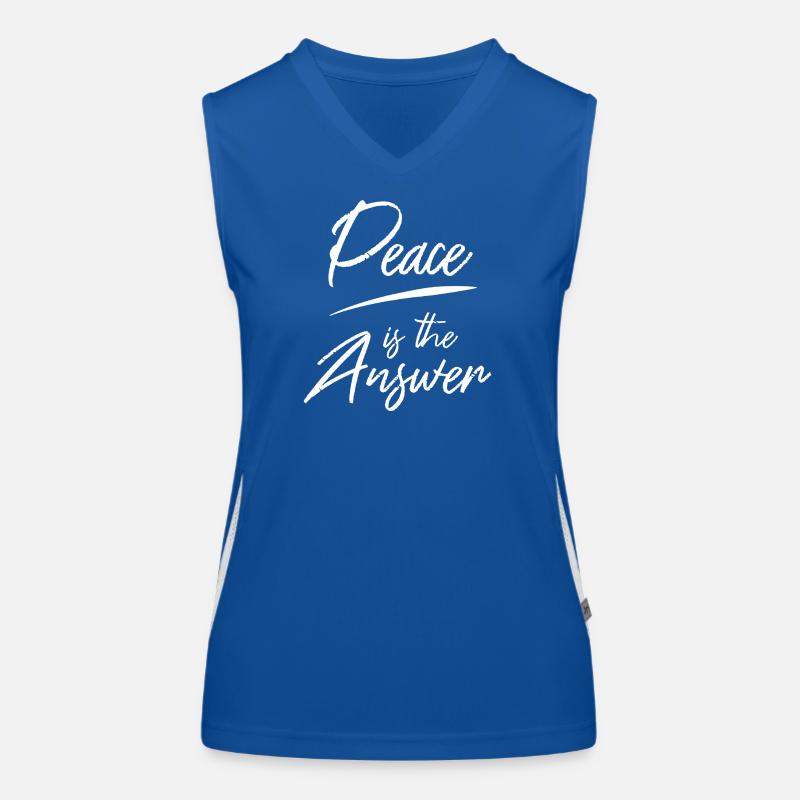 Peace is the Answer Typography Design Saying Women's Functional Contrast Tank Top