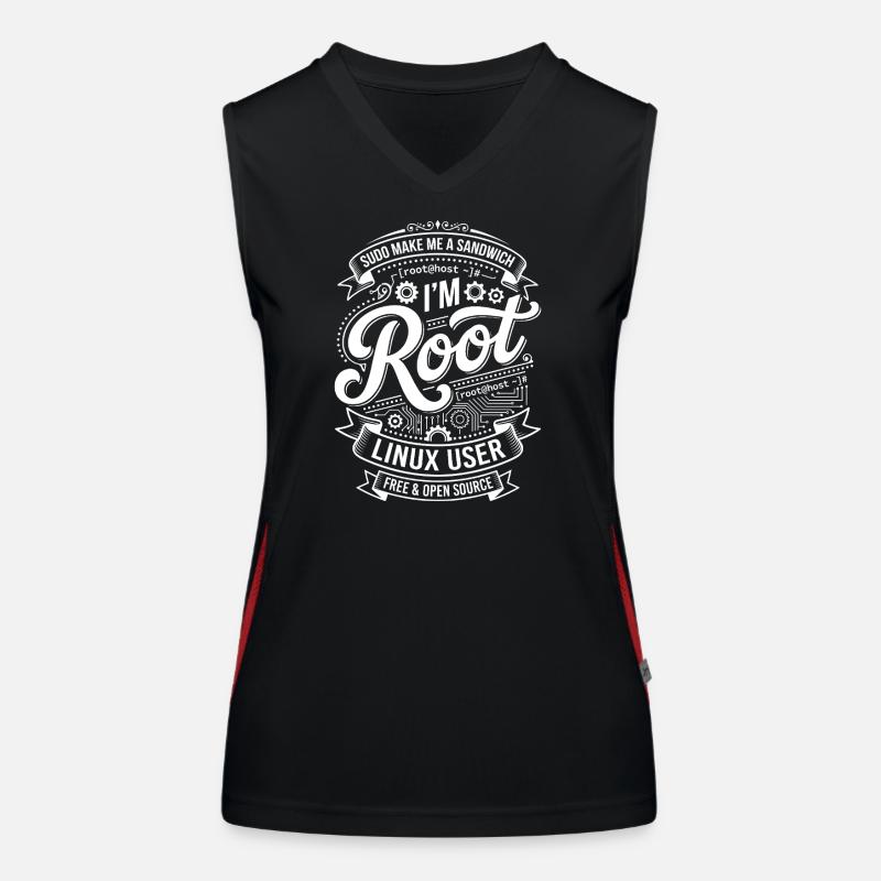 Je suis Root – Utilisateur Linux Débardeur respirant contrasté Femme