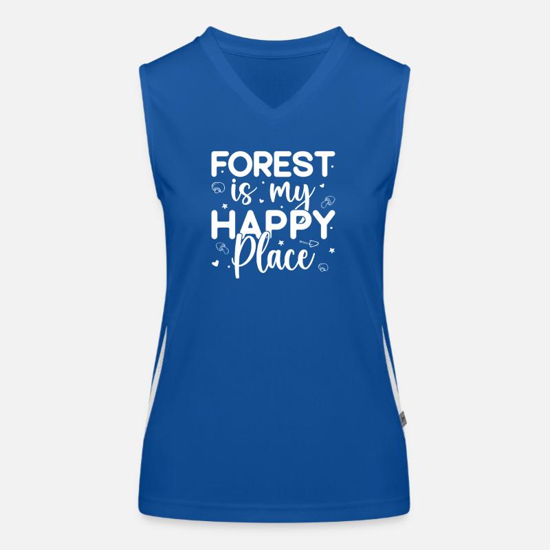 La forêt de champignons morelle est mon endroit heureux champignon Débardeur respirant contrasté Femme