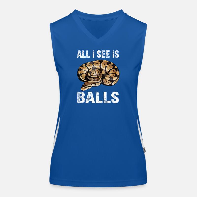 Königspython Schlangen Liebhaber Terrarium Python Funktionelles Kontrast-Tank Top für Frauen