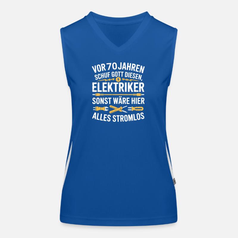 Elektroniker 70 Geburtstag Strom Elektriker Funktionelles Kontrast-Tank Top für Frauen