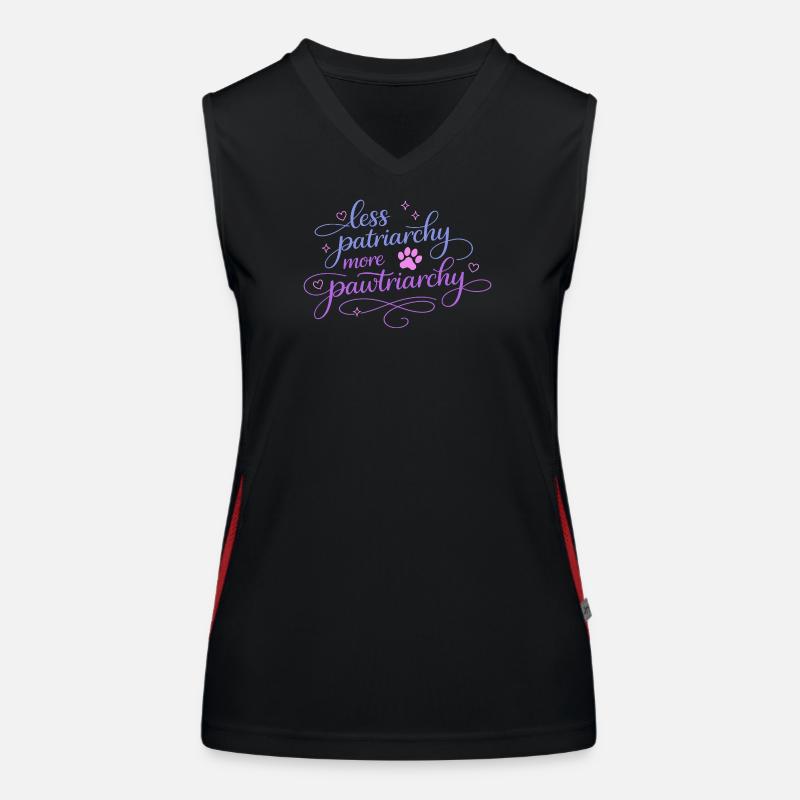 less patriarchy, more pawtriarchy Women's Functional Contrast Tank Top