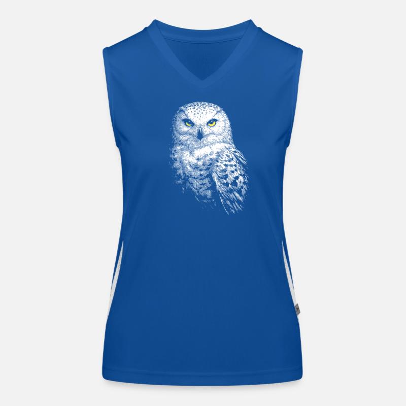 Schneeeule Funktionelles Kontrast-Tank Top für Frauen