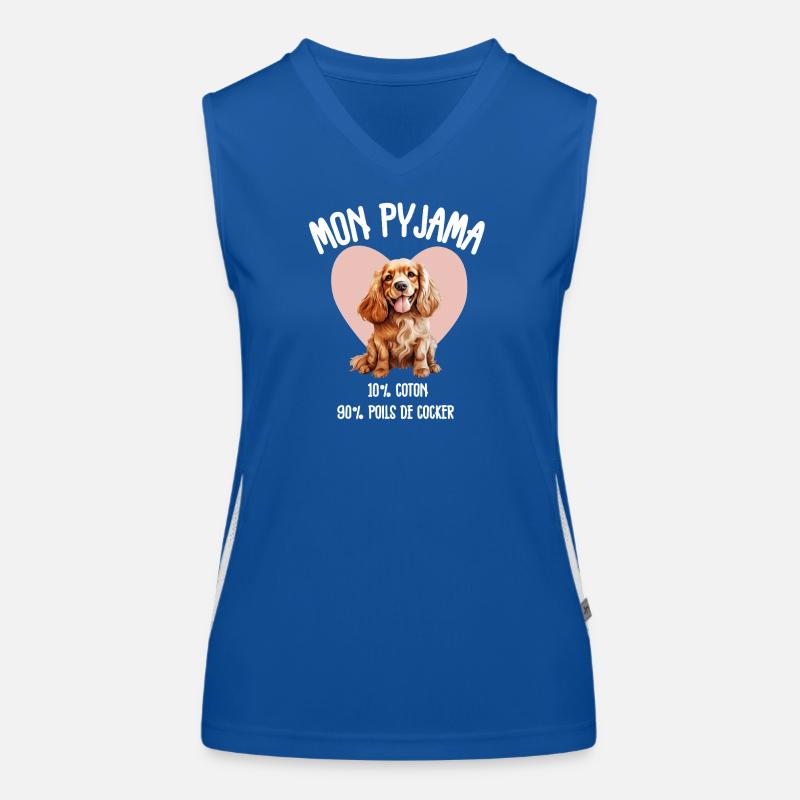 Funny Cocker Spaniel Dog Pajamas Women's Functional Contrast Tank Top