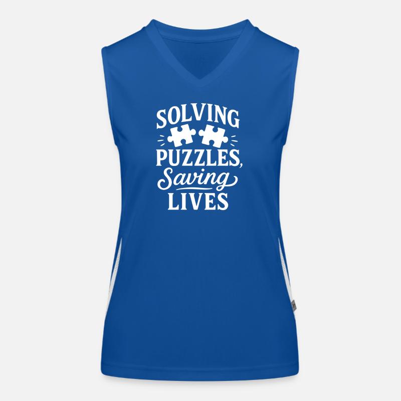 Forensic Nurse Practitioner Puzzles Saving Lives Funktionelles Kontrast-Tank Top für Frauen