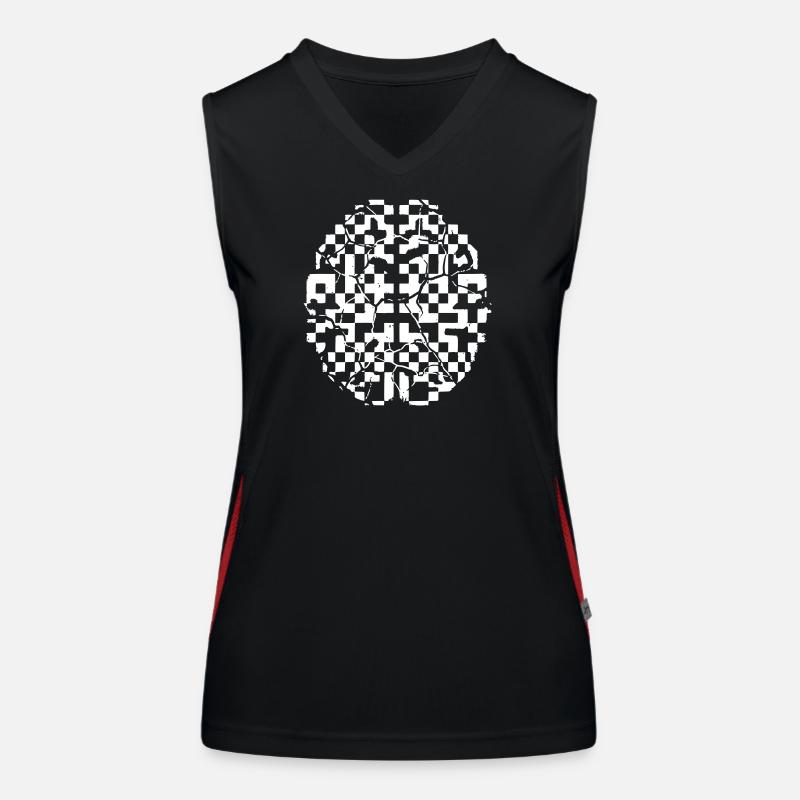 Defective Brain Glitch Cracks - Women's Functional Contrast Tank Top - black/red