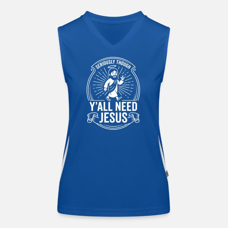 Seriously Though Yall Need Jesus Funktionelles Kontrast-Tank Top für Frauen