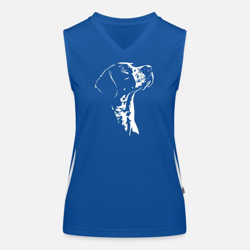 English Pointer Silhouette Hund Jagdhunde Wilsigns Funktionelles Kontrast-Tank Top für Frauen