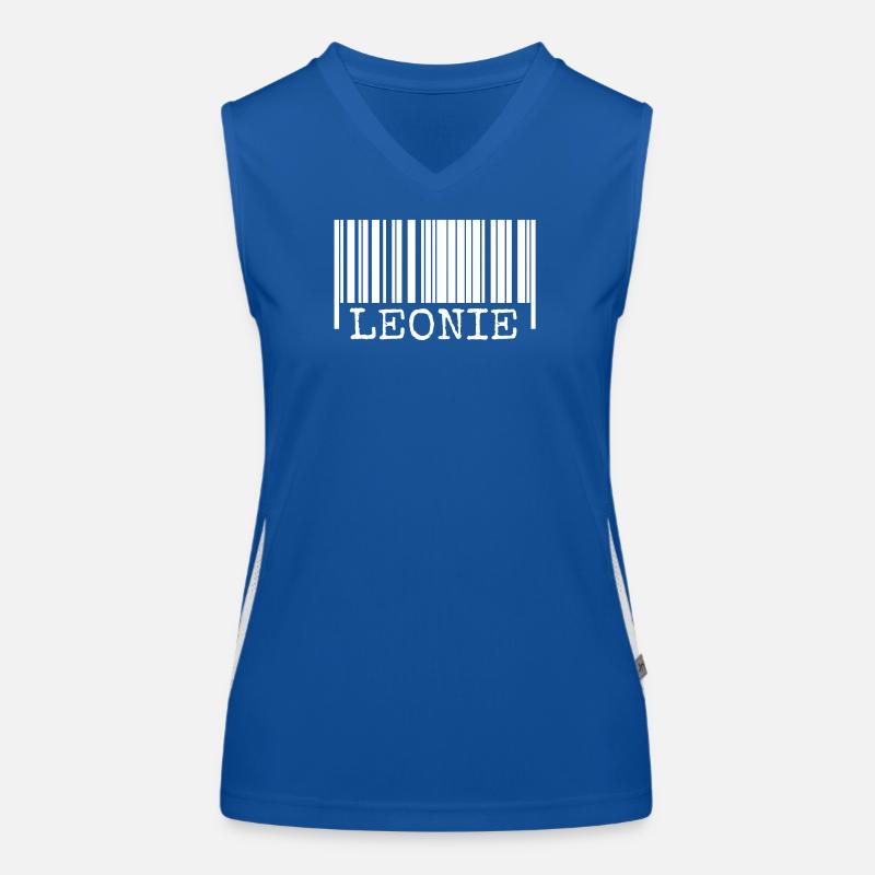 Leonie als Strichcode Funktionelles Kontrast-Tank Top für Frauen