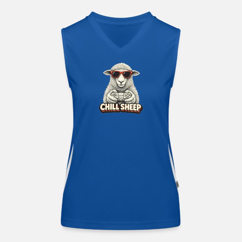 Chill Sheep mit Controller Funktionelles Kontrast-Tank Top für Frauen