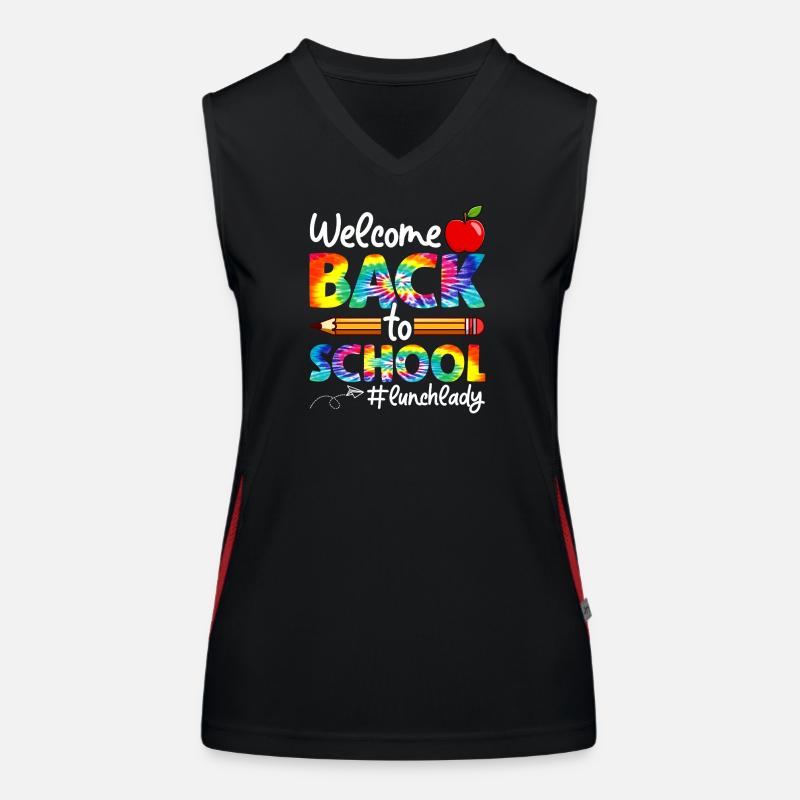 Lunch Lady Crew Tie Dye Leopard Back to School Funktionelles Kontrast-Tank Top für Frauen