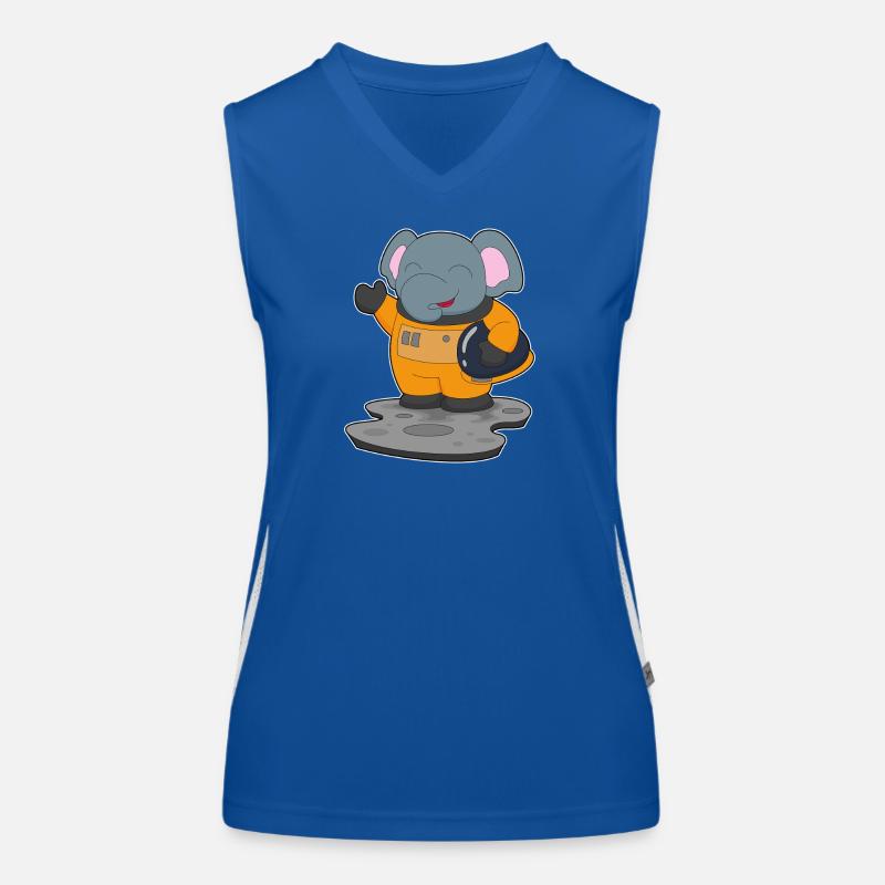 Elefant Astronaut Weltraum Funktionelles Kontrast-Tank Top für Frauen