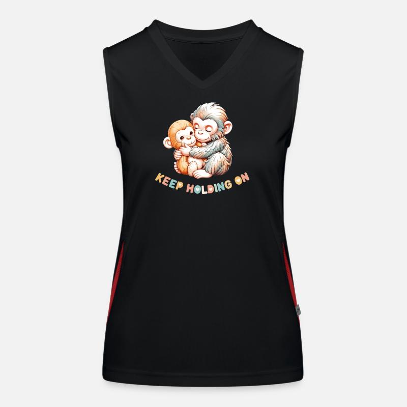 Monkey Hug: Keep Holding On Women's Functional Contrast Tank Top