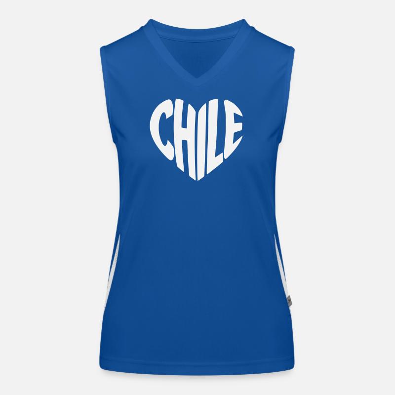 Chile Herz Typografie Design Funktionelles Kontrast-Tank Top für Frauen