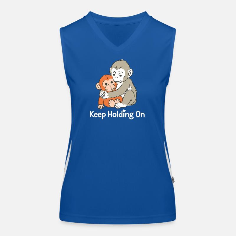 Keep Holding On Monkey Hug Women's Functional Contrast Tank Top
