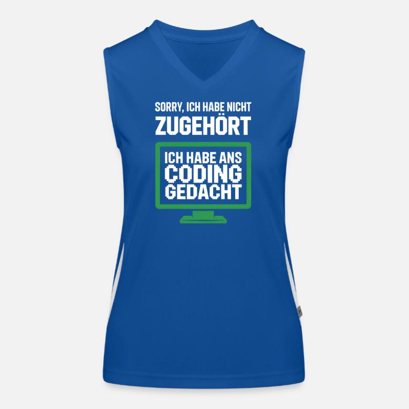 Coding Thought Screen Saying Women's Functional Contrast Tank Top