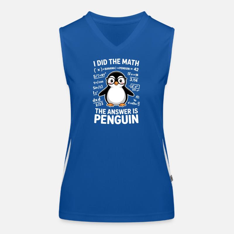 Mathe Sprüche Pinguin Lustiges Mathe Geschenk Funktionelles Kontrast-Tank Top für Frauen