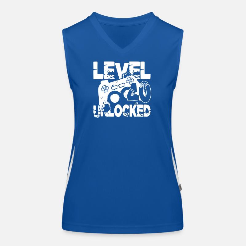 Level 40 Controller Grafik schwarz weiss Funktionelles Kontrast-Tank Top für Frauen