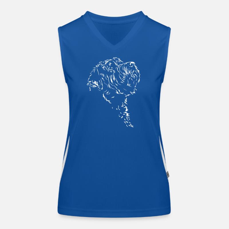 Russian Black Terrier Silhouette Wilsigns Débardeur respirant contrasté Femme