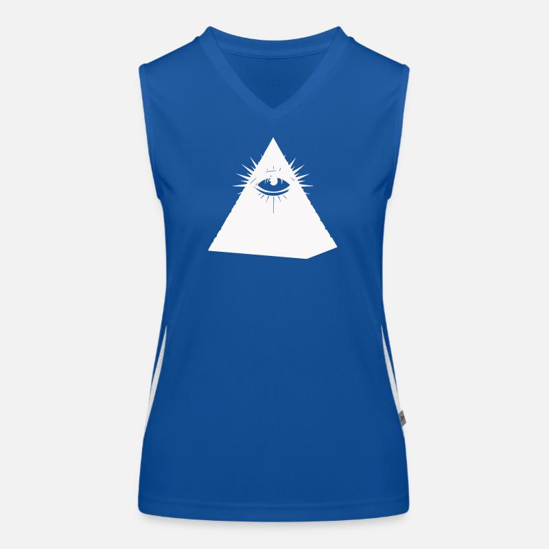 Symbole de l’œil pyramidal Illuminati Débardeur respirant contrasté Femme