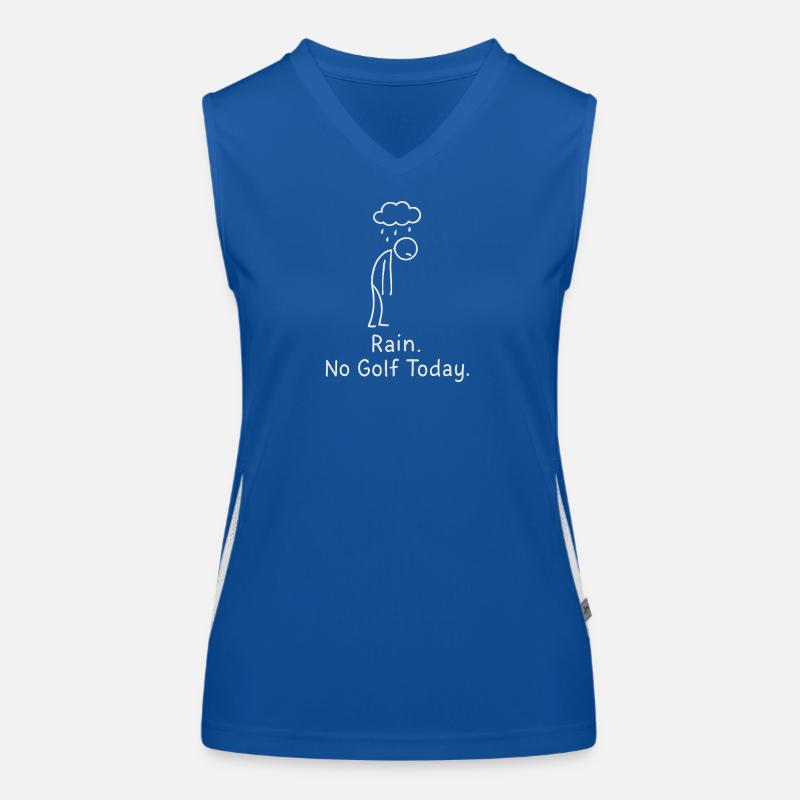 Rain No Golf Today Golfer Gift Idea Golfer Women's Functional Contrast Tank Top