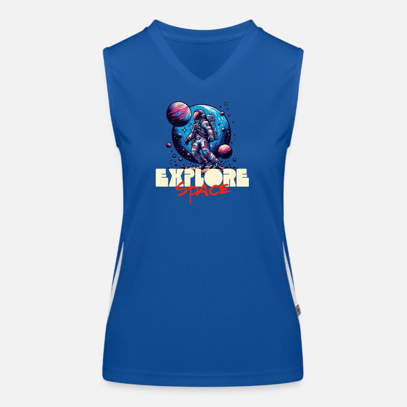 Explore Space Astronaut Funktionelles Kontrast-Tank Top für Frauen
