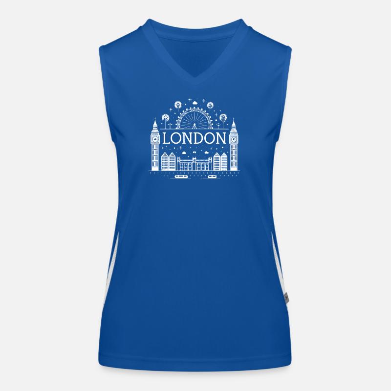 Londres Éclat Skyline et Roue Ferris Débardeur respirant contrasté Femme
