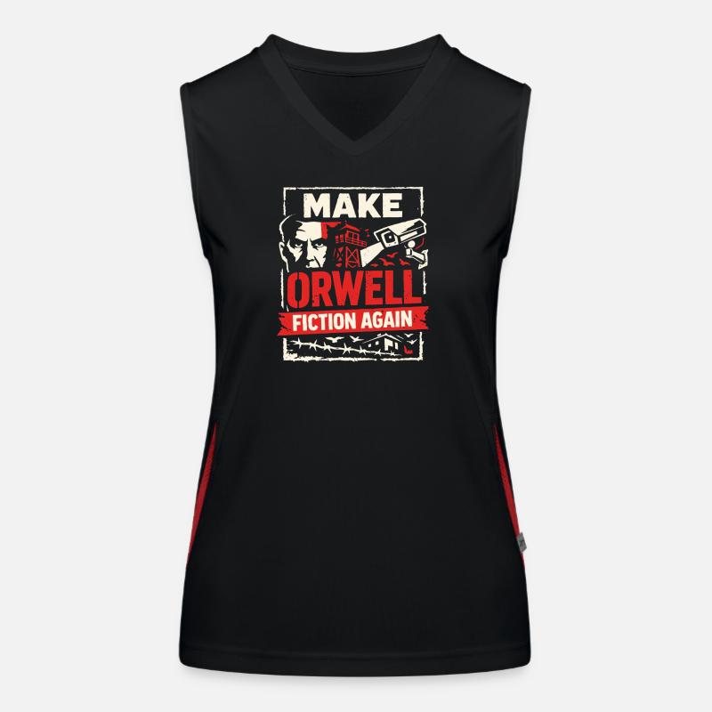 Make Orwell Fiction Again Women's Functional Contrast Tank Top