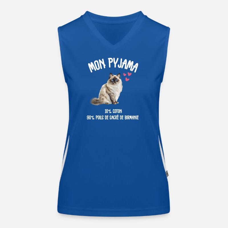 Pyjama Chat Sacré de Birmanie Drôle Débardeur respirant contrasté Femme