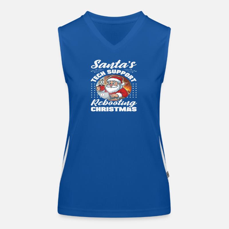 Santa Tech Support Christmas IT Women's Functional Contrast Tank Top