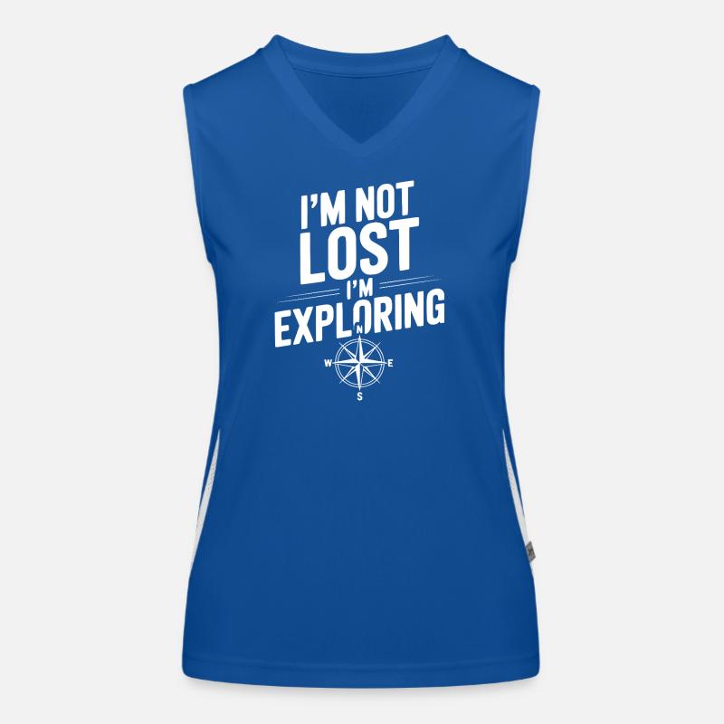 Je ne suis pas perdu, j’explore Débardeur respirant contrasté Femme