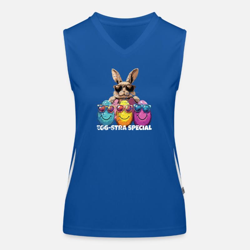 Eggstra Special Funny Easter Bunny Easter Women's Functional Contrast Tank Top