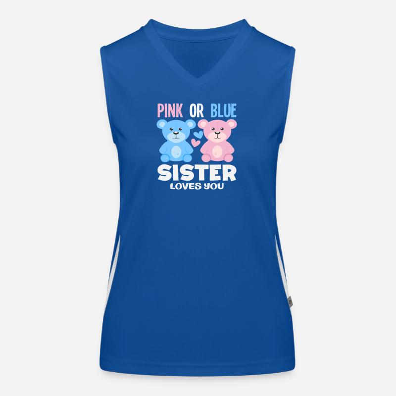 Pink Oder Blau Schwester Liebt Dich Funktionelles Kontrast-Tank Top für Frauen