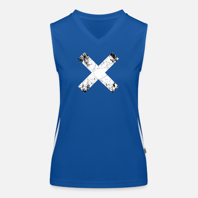 Grunge X Schnitt Muster Funktionelles Kontrast-Tank Top für Frauen