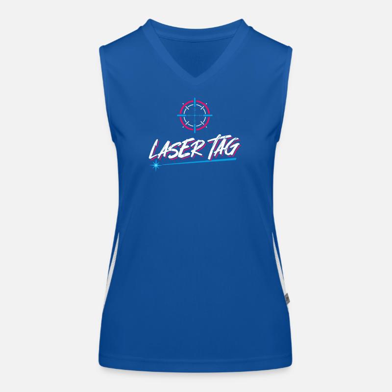 Design de jeu néon rétro laser tag Débardeur respirant contrasté Femme
