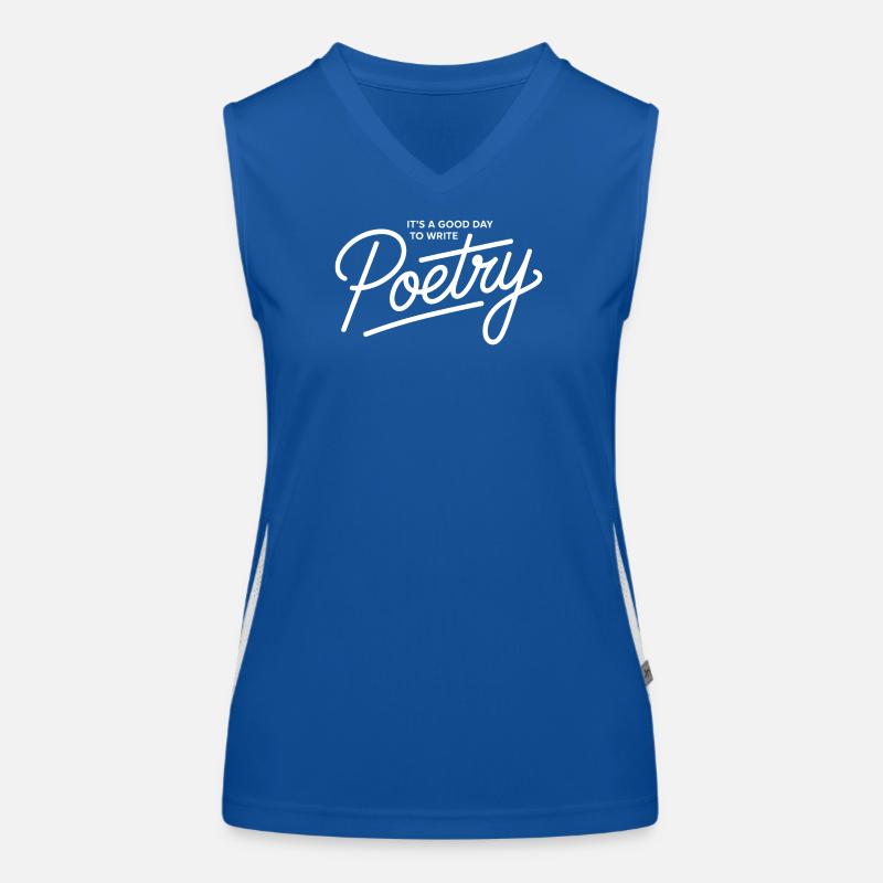 Poetry Script on Black Tee Women's Functional Contrast Tank Top