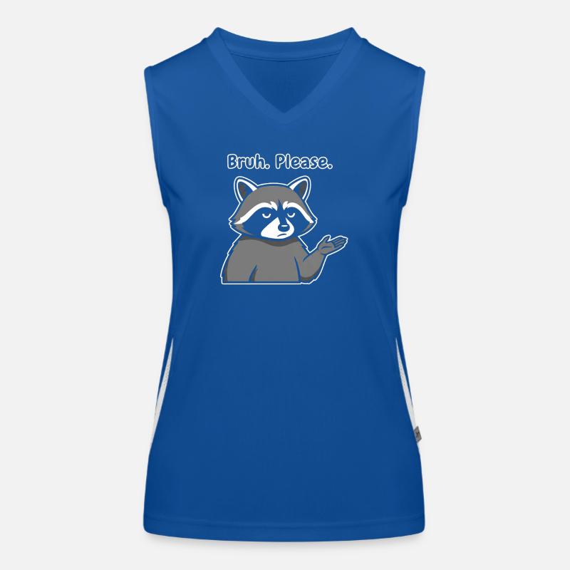 Bruh Please Raccoon Meme Women's Functional Contrast Tank Top