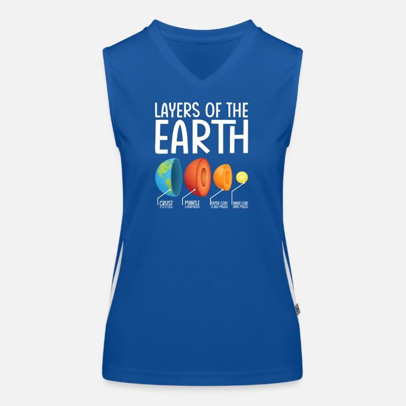 Erdschichten Explodiertes Diagramm Funktionelles Kontrast-Tank Top für Frauen