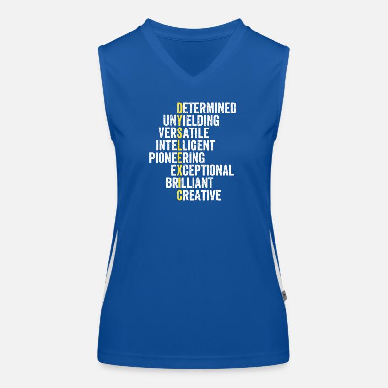 Yellow Accent Adjective Stack Women's Functional Contrast Tank Top