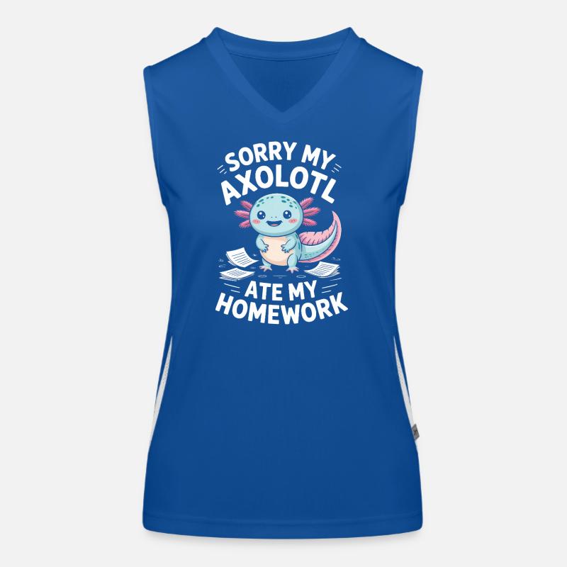 Axolotl Ate My Homework Women's Functional Contrast Tank Top