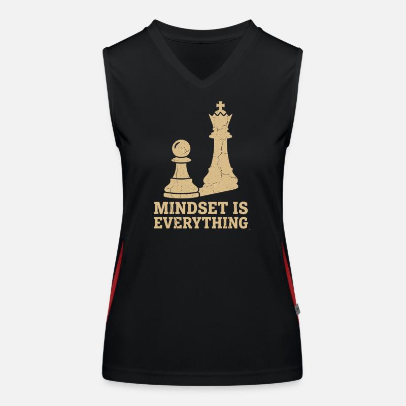 Mindset Is Everything – Chess Strategy Design Funktionelles Kontrast-Tank Top für Frauen