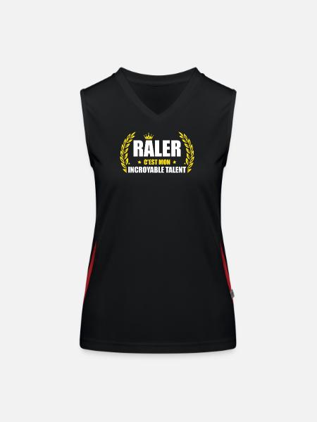 Râler c'est mon incroyable talent – humour râleur - Débardeur respirant contrasté Femme - noir/rouge - Devant