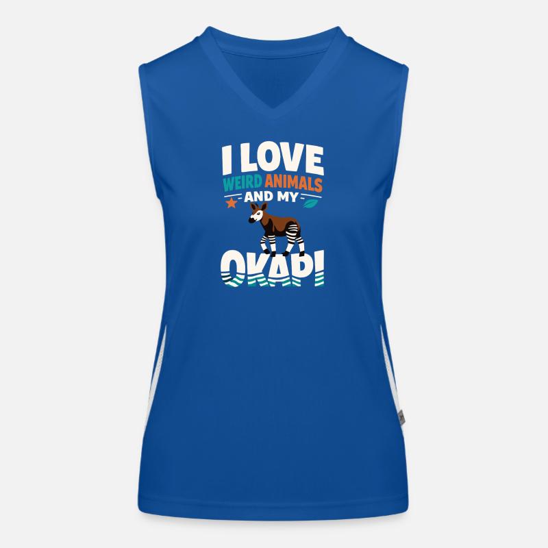 Okapi-liebhaber Okapi-tier Seltene Tierweltliebe Funktionelles Kontrast-Tank Top für Frauen