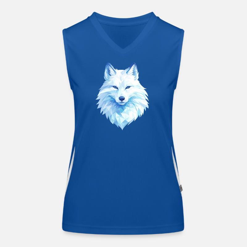Polygon Wolf Eis Blau– Modern Art Débardeur respirant contrasté Femme
