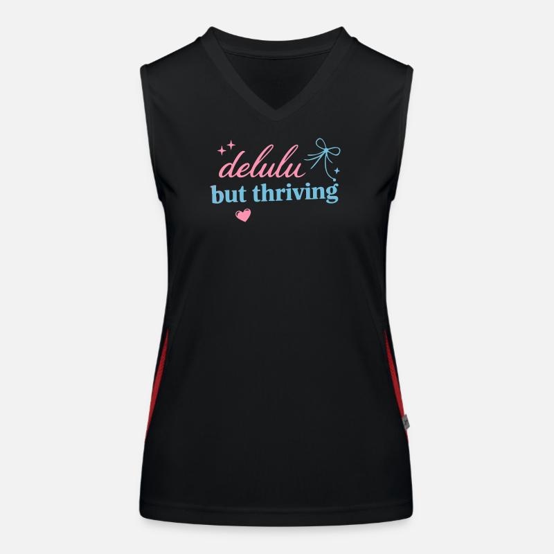 Delhu Thriving Script Logo Funktionelles Kontrast-Tank Top für Frauen