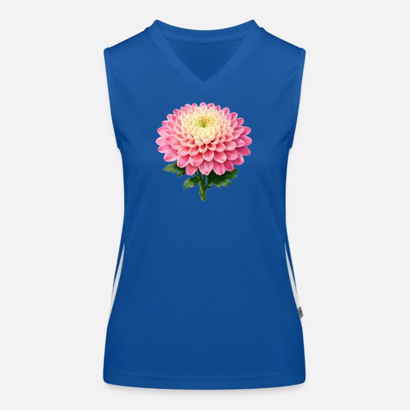 Rosa Chrysantheme-Blüte Funktionelles Kontrast-Tank Top für Frauen