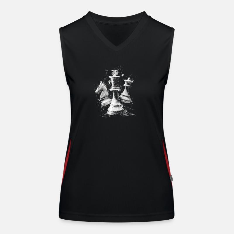 Schach Figuren Explosion Design Dynamisches Bretts Funktionelles Kontrast-Tank Top für Frauen