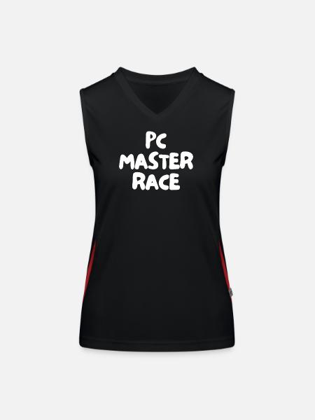 PC-Meisterrasse - Funktionelles Kontrast-Tank Top für Frauen - Schwarz/Rot - Vorne