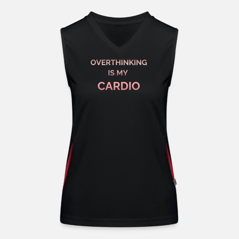 Trop réfléchir est mon texte sur le gradient cardio Débardeur respirant contrasté Femme
