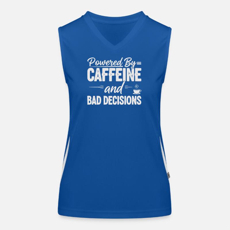 Powered By Caffeine Bad Decisions Mom Women's Functional Contrast Tank Top